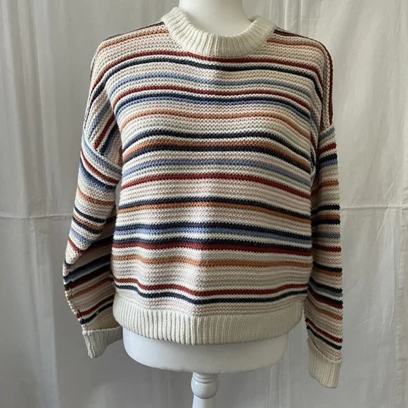 Women’s / Teen’s 525 America Striped Crewneck Sweater Size A - Picture 2 of 6